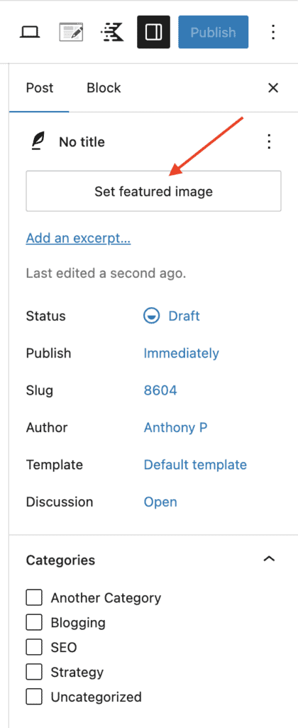 WordPress Post Settings - Featured Image
